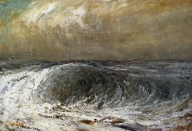 Stormachtige Zee, Gustave Courbet, ca 1869 van Atelier Liesjes