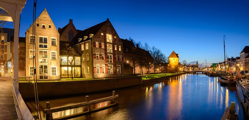 Thorbeckegracht in Zwolle in de avond van Sjoerd van der Wal Fotografie