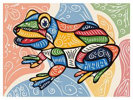 Colorful Abstract Frog Illustration