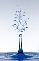 Blauwe water druppel splash1