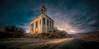 Verlaten kerk uit de jaren vijftig langs Route 66