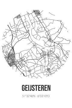 Geijsteren (Limburg) | Landkaart | Zwart-wit van Rezona