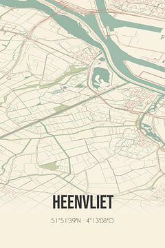 Vintage landkaart van Heenvliet (Zuid-Holland) van Rezona