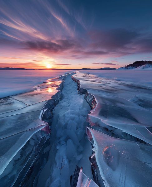 Eiskalte Schönheit erleuchtet von fernlichtsicht