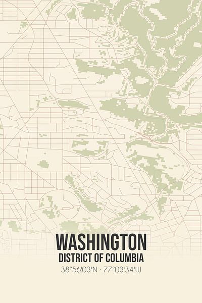 Carte ancienne de Washington (District de Columbia), Etats-Unis. par Affiches de lieux