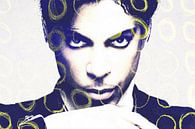 Portrait abstrait de Prince avec cercles jaunes par Art By Dominic Aperçu