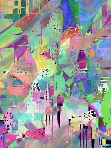 Modern, Abstract Digitaal Kunstwerk in Diverse kleuren