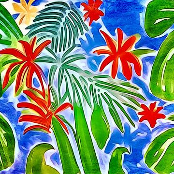 Rote Blumen-Matisse inspired von zam art