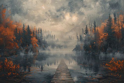 Impressionistisch Landschap met Mist