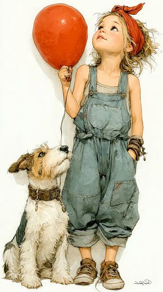 girl with balloon by Gelissen Artworks