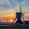 De Bonrepasmolen in vogelperspectief tijdens zonsopkomst van Stephan Neven
