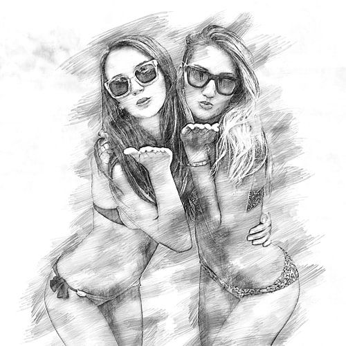 Blowing kisses (drawing) by Art by Jeronimo