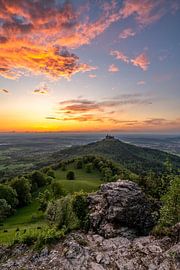 Sonnenuntergang über der Burg Hohenzollern von Achim Thomae Photography