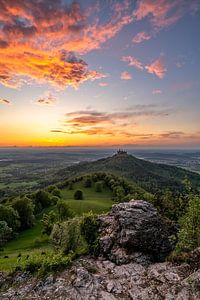 Sonnenuntergang über der Burg Hohenzollern