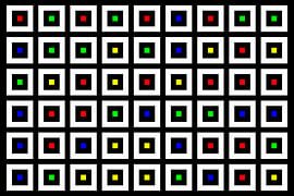 Verschachtelt | Mittig | 09x06 | N=02 | Random #05 | RGBY von Gerhard Haberern