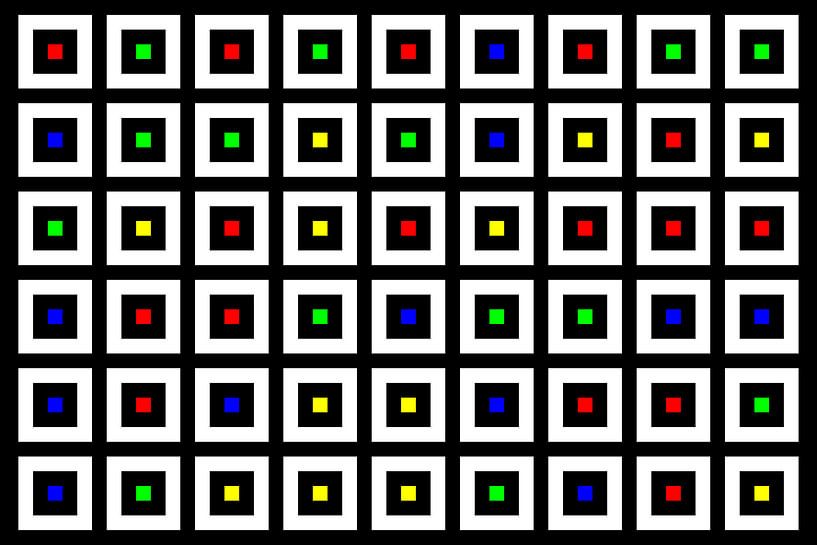 Emboîté | Centre | 09x06 | N=02 | Aléatoire #05 | RGBY par Gerhard Haberern