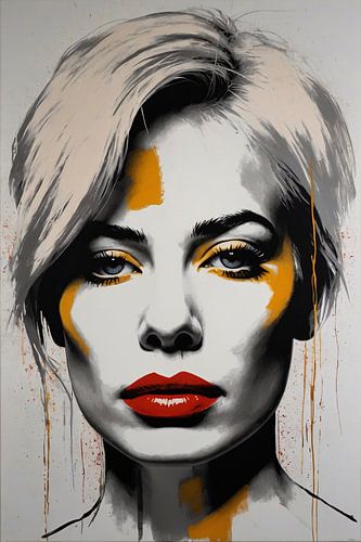 Vrouw met rode lippen