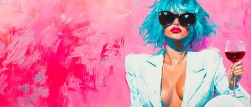 Levendige elegantie met een roze achtergrond van Poster Art Shop