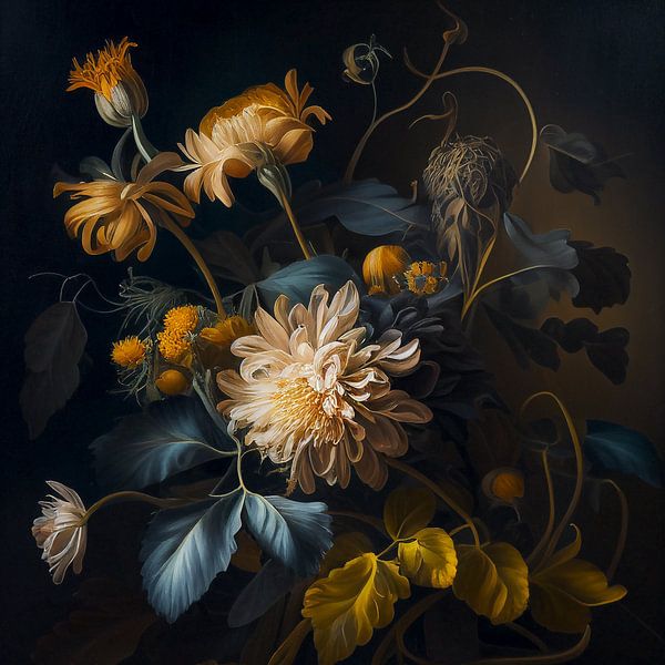Harmonie in goud en petrol van Bianca ter Riet