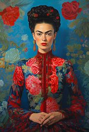 Frida in New York Realistische Schoonheid met Florale Motieven van Color Square