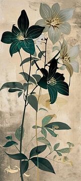 Abstrakte Lilien | Modern Floral Chic von Blikvanger Schilderijen