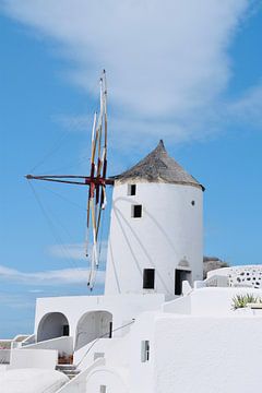 Windmolen op Santorini van Myrthe Visser-Wind