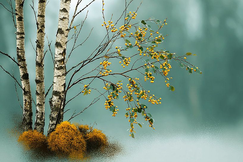 Birch whispering at Foggy Bank by Karina Brouwer