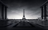 Eiffelturm Paris, schwarz - weiß von Martijn Kort Miniaturansicht