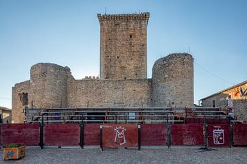 Castle of Miranda del Castanar at first twilight by Joost Adriaanse
