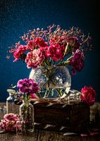 Roze anjers bloemen in de vaas