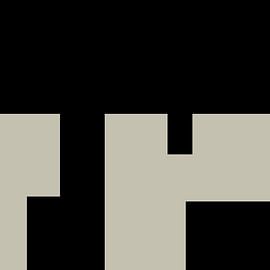 Black Minimalist Geometric Abstract Shapes on White no. 4 by Dina Dankers