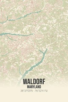 Carte ancienne de Waldorf (Maryland), USA. sur Rezona