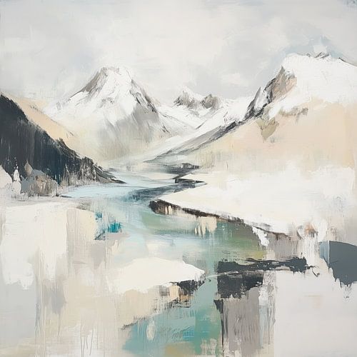 Titel: Stille Berglandschaft in Weichpastell