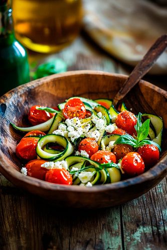 Nouilles aux courgettes avec mélange de tomates cerises