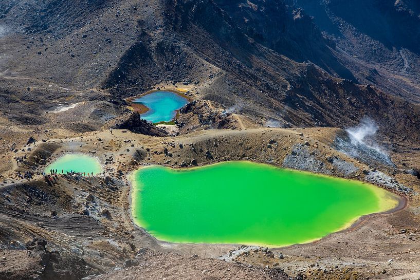 Zwavel meren op de Tongariro crossing van Marcel Saarloos