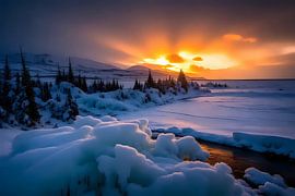 Frosty calm at sunset by Jean Pierre
