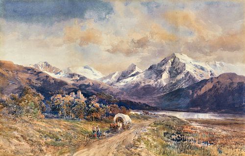 Gezicht op de Ortler vanuit St. Valentin, EDWARD THEODORE COMPTON, 1889