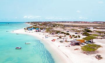 Aerial view of Aruba at Manchebo beach in the Caribbean Sea by Eye on You