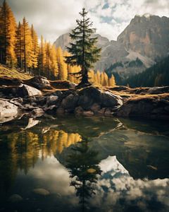 Mystische Berge im Herbstlicht