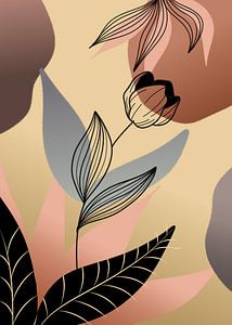 Black Line art - Tulip van Gisela- Art for You