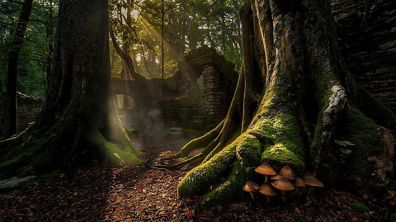 Oud Bos in ovondlicht. van Brian Morgan