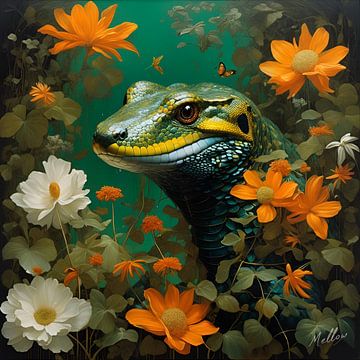 Jungle Flora Surrealism: Water Monitor by Mellow Art