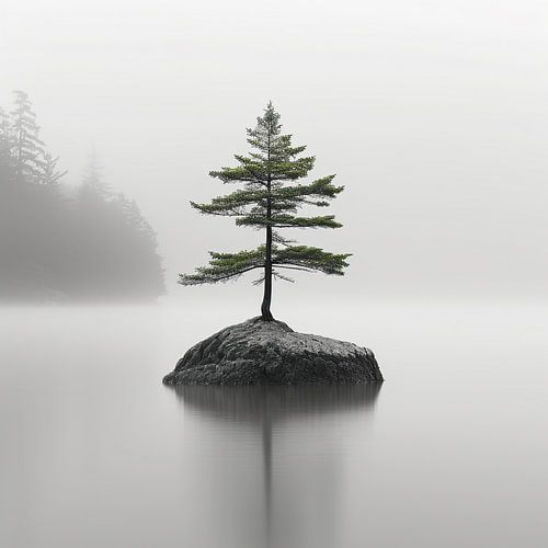 Lonely Tree on an Island.