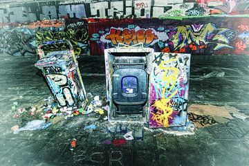 Grafitti vuilnis van Gabsor Fotografie