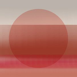 Neon art. Colorful minimalist geometric abstract in terracotta, pink by Dina Dankers