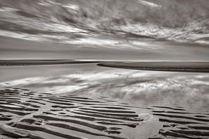 North Sea beach and the North Sea at sunset by eric van der eijk
