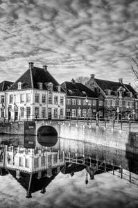 Westsingel en Spui historisch Amersfoort zwartwit