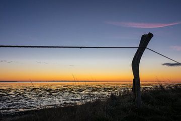 Sunrise on the North Sea coast on the island Amrum
