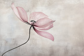Delicate bloem in roze van Japandi Art Studio