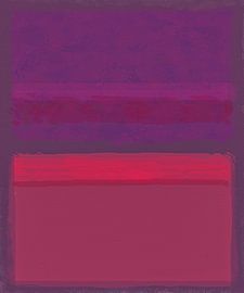Abstract painting with red and purple by Rietje Bulthuis